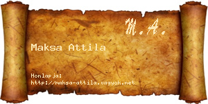 Maksa Attila névjegykártya